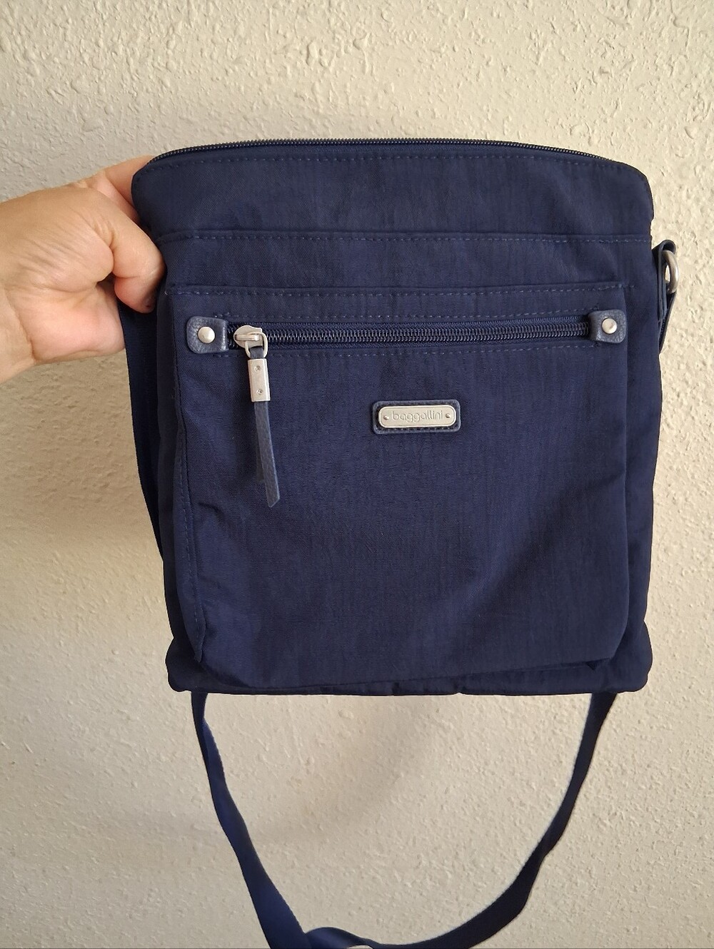 Baggallini Navy Blue Crossbody With Matching Wallet